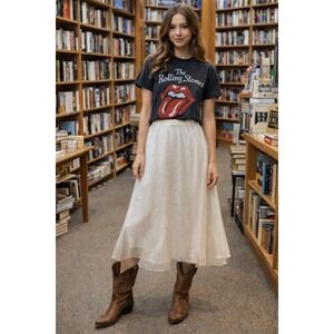 Rodebjer Larissia Sequin Maxi Skirt White Size S Polyester